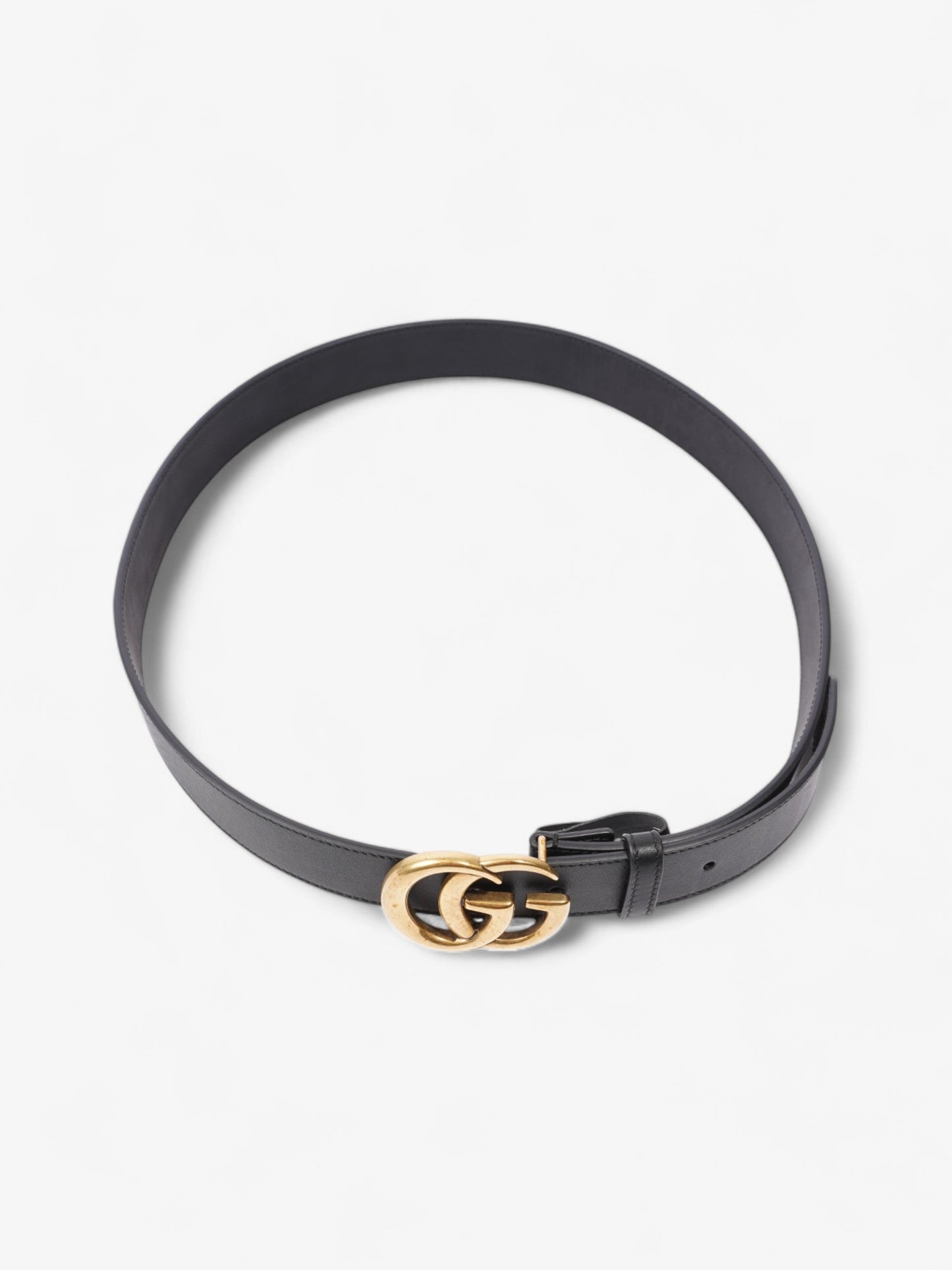 Gucci GG Marmont Belt Black / Gold Leather 90cm / 36"