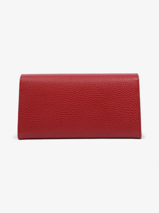 Gucci GG Marmont Long Continental Wallet Hibiscus Red Calfskin Leather