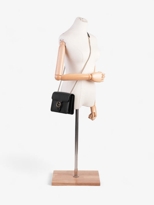 Gucci Interlocking G Flap Black Leather Small