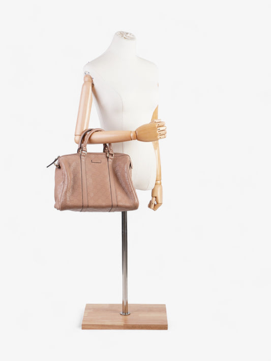 Gucci Boston Bag Rose Beige Guccissima Embossed Leather Medium