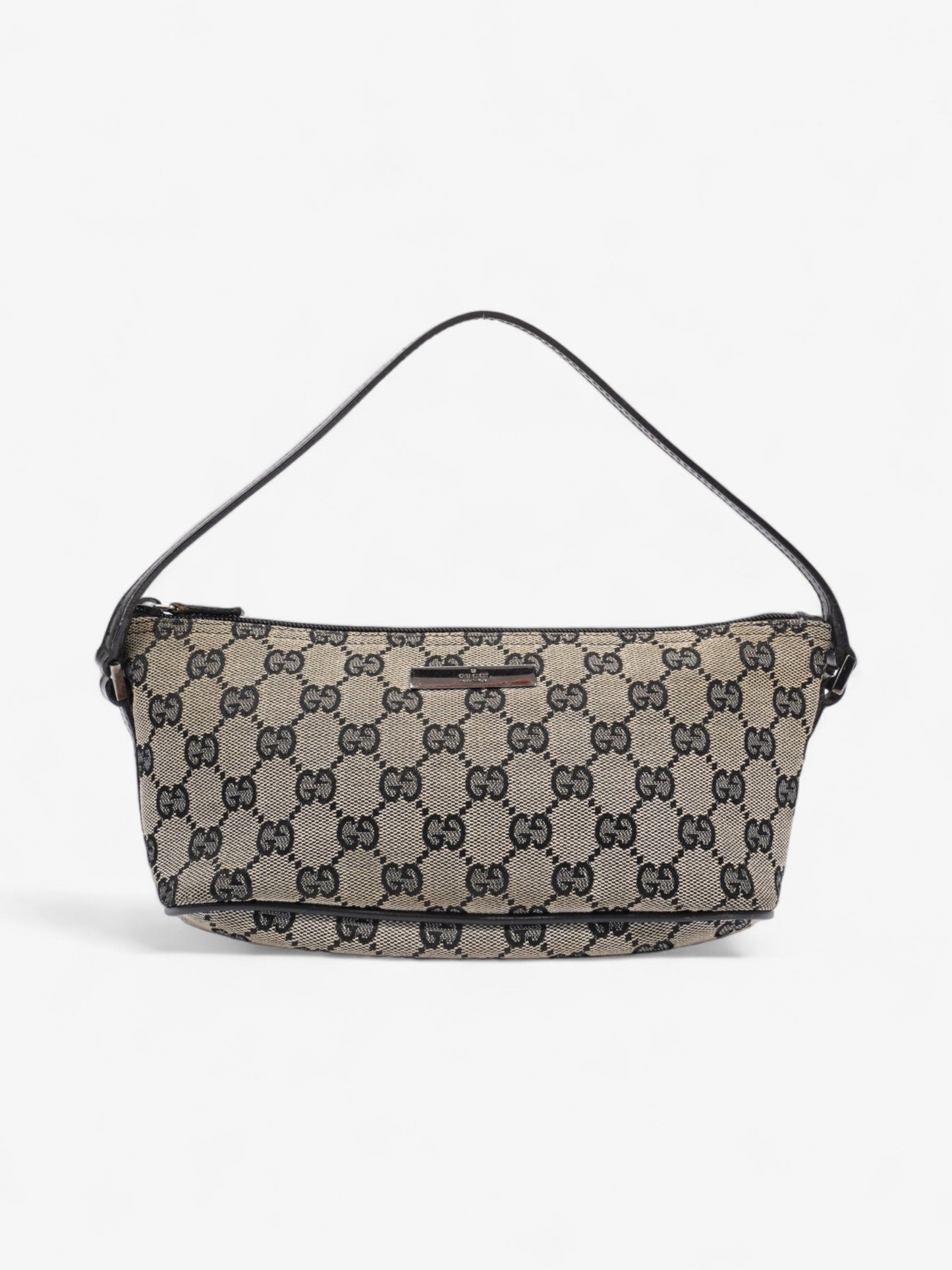 Gucci Boat Pochette GG Supreme / Black Coated Canvas