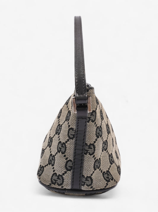 Gucci Boat Pochette GG Supreme / Black Coated Canvas