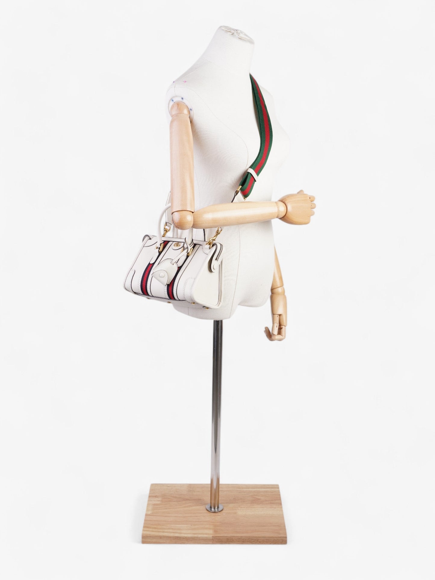 Gucci Bauletto White / Blue / Red Leather Mini