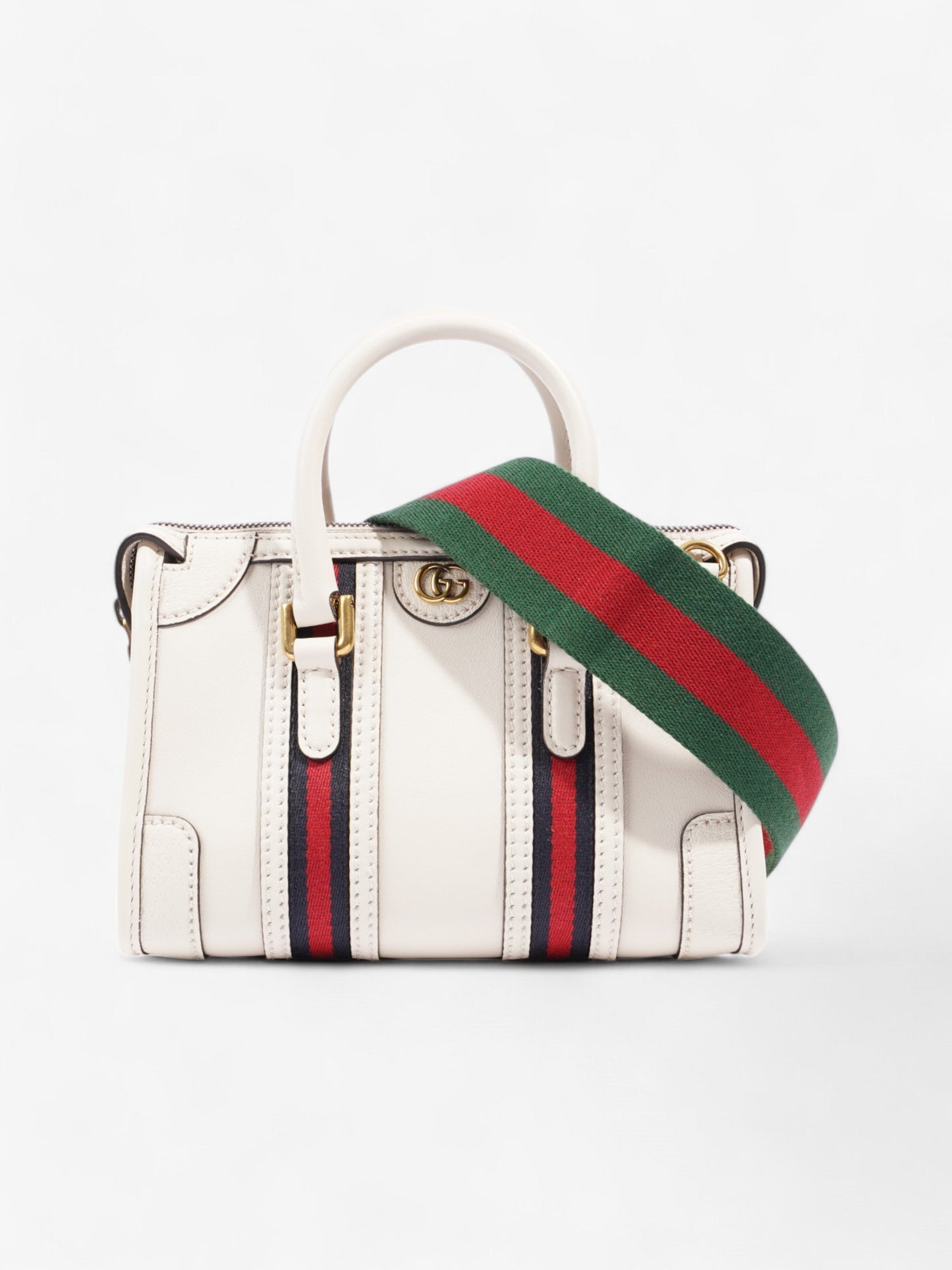 Gucci Bauletto White / Blue / Red Leather Mini