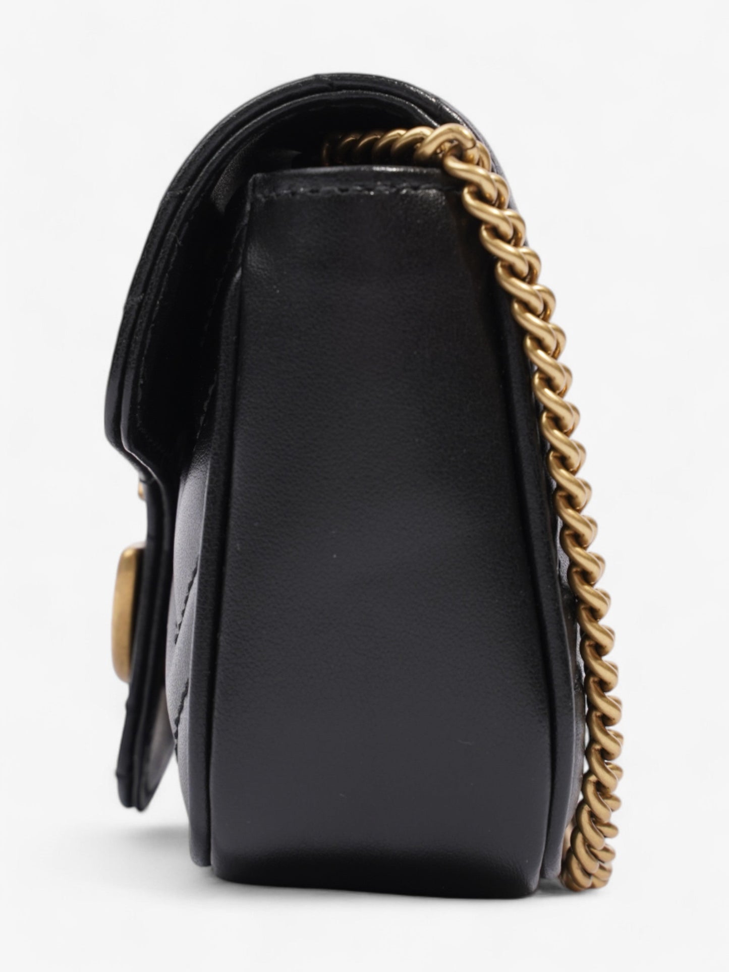 Gucci GG Marmont Black Matelasse Leather Super Mini