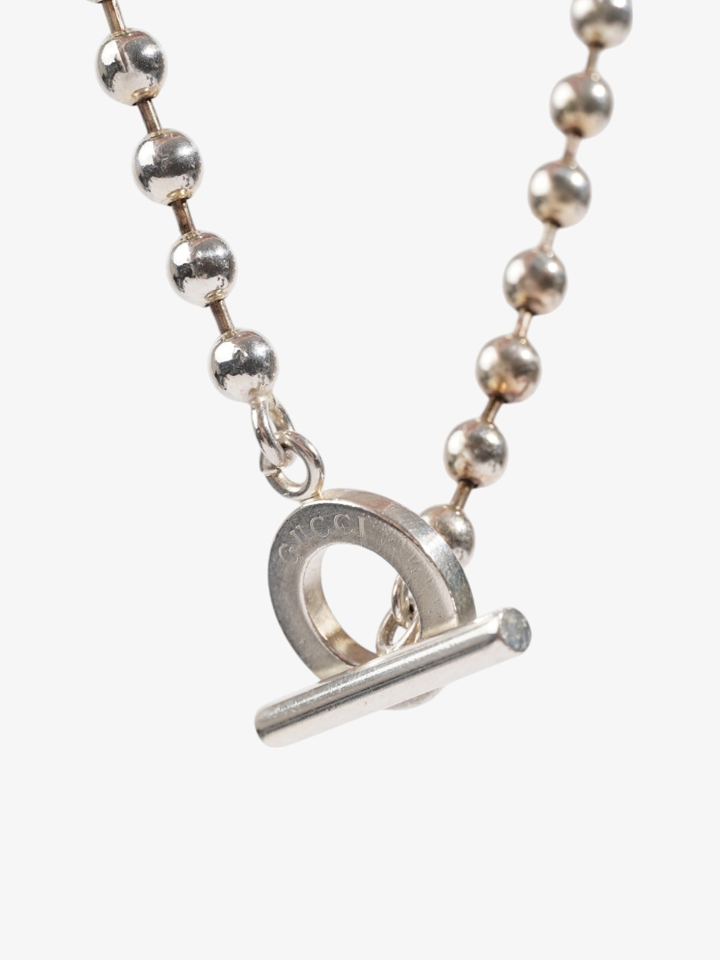 Gucci Boule Toggle Necklace Silver Silver Sterling