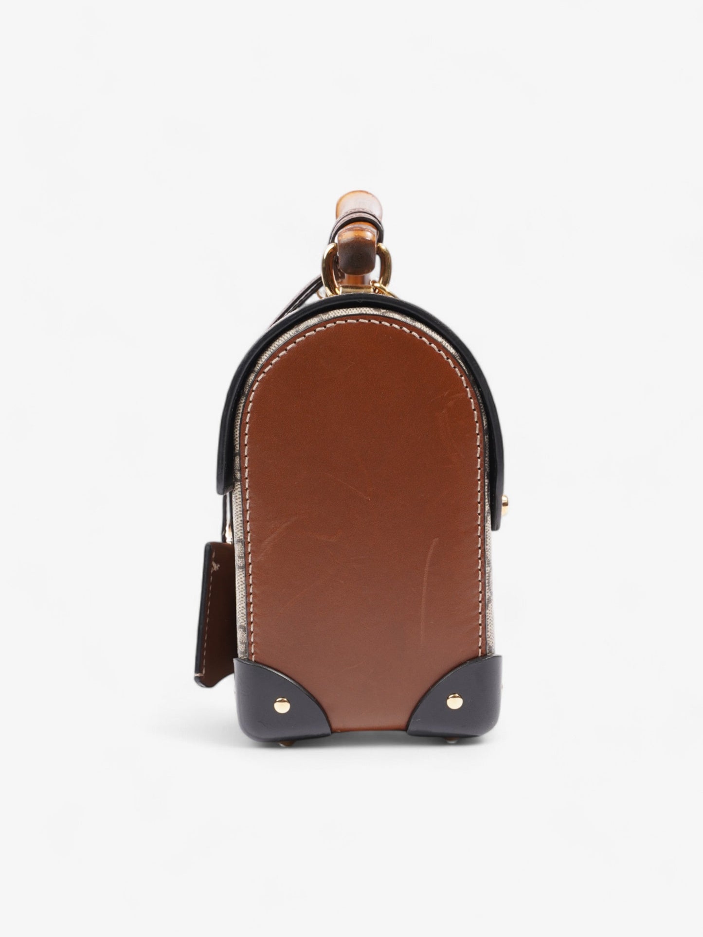 Gucci Bamboo Padlock Bag GG Supreme / Black / Brown Coated Canvas