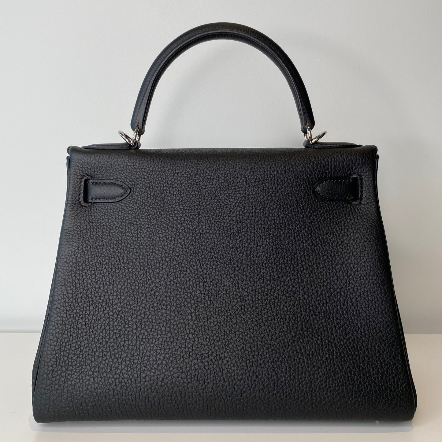 Hermes Kelly 28 Black Togo Retourne Palladium Hardware