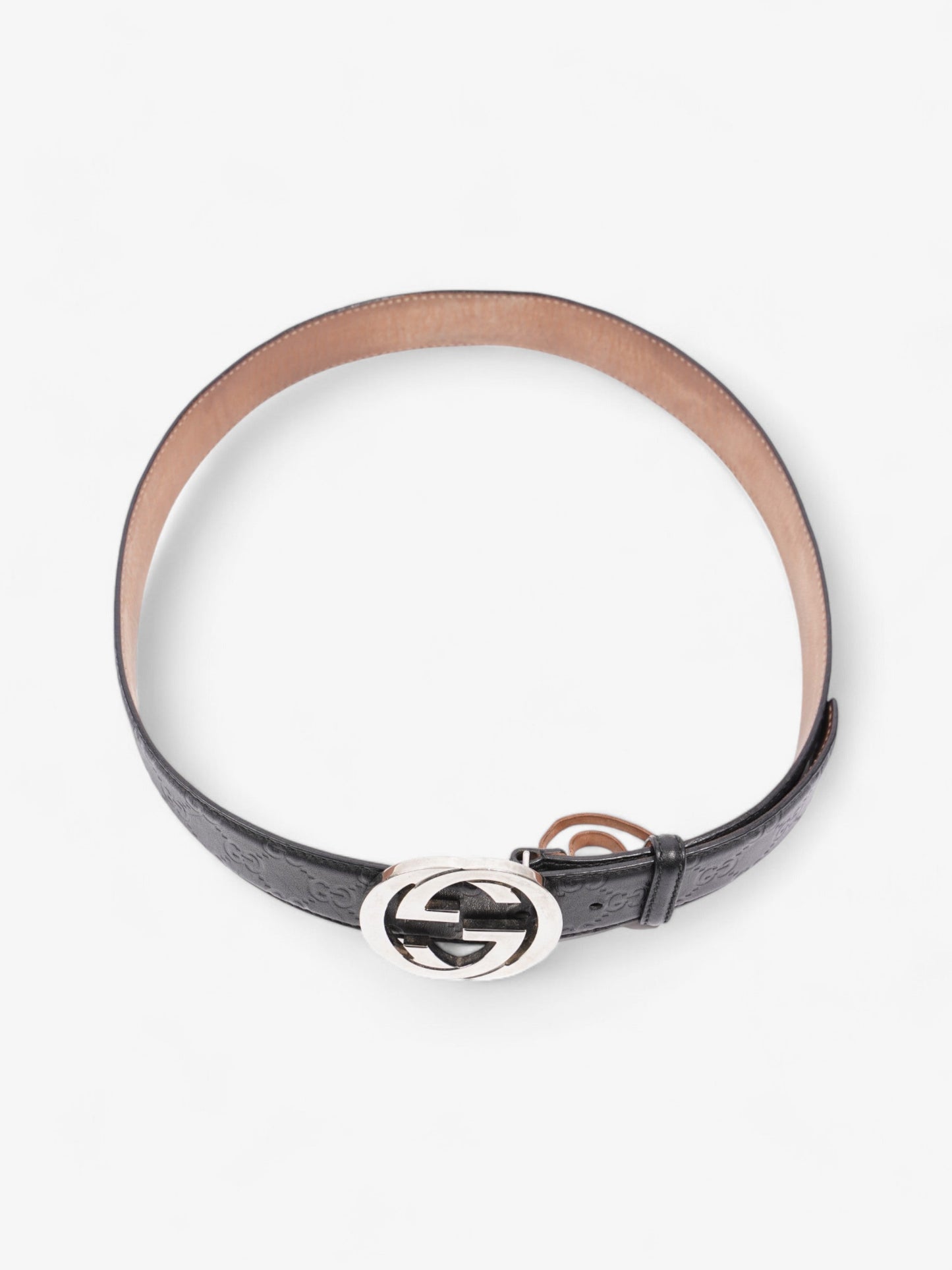 Gucci Interlocking G Belt Black / Silver Leather 90cm / 36"