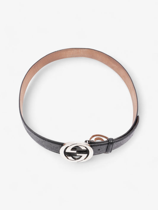 Gucci Interlocking G Belt Black / Silver Leather 90cm / 36"
