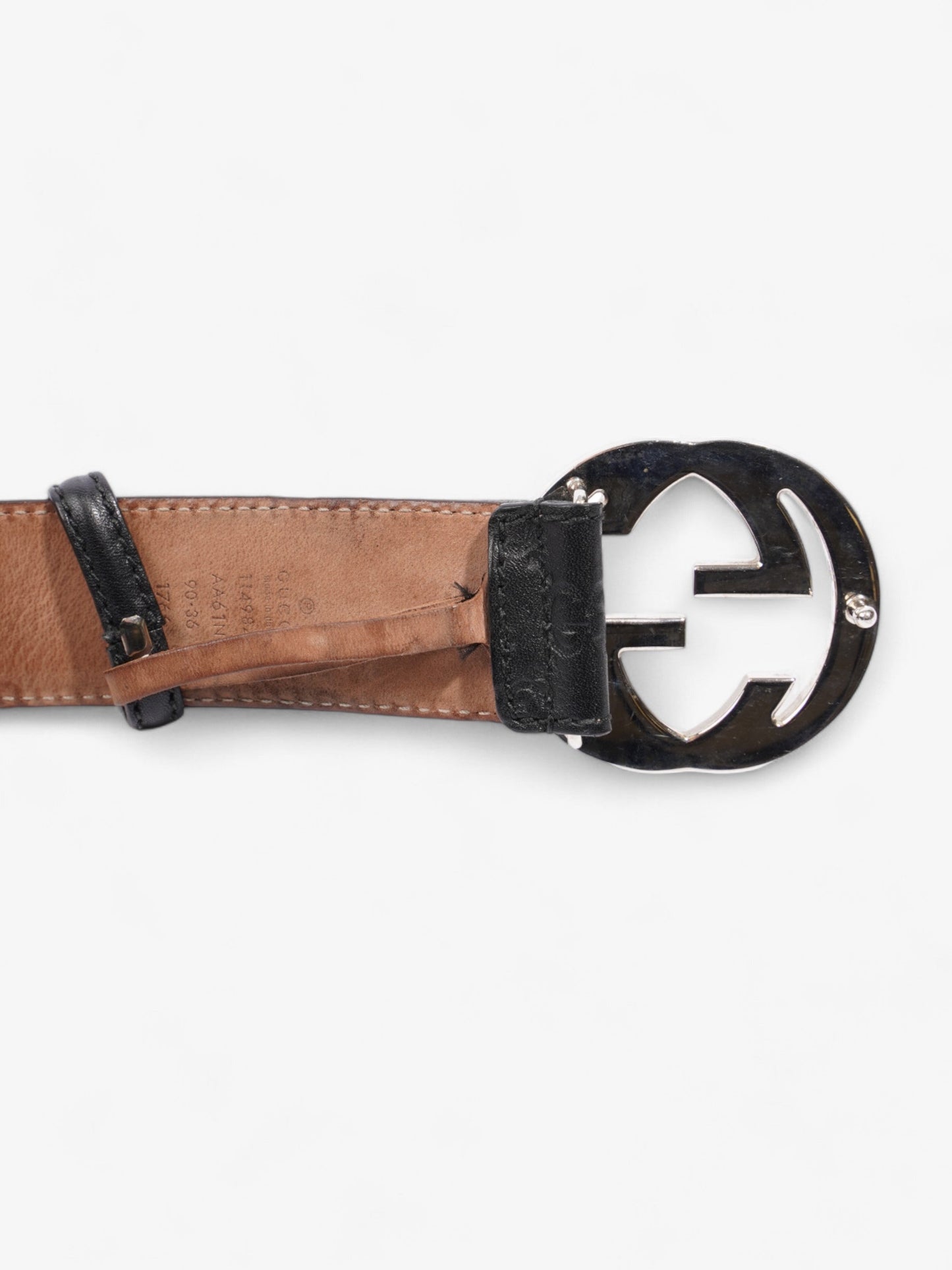 Gucci Interlocking G Belt Black / Silver Leather 90cm / 36"