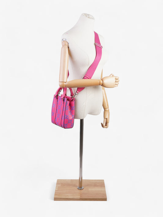 Gucci Gucci Mini Tote, GG logo Embossed Pink / Blue Leather