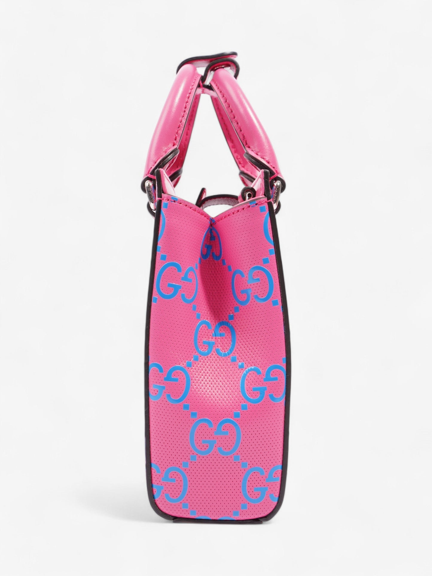Gucci Gucci Mini Tote, GG logo Embossed Pink / Blue Leather