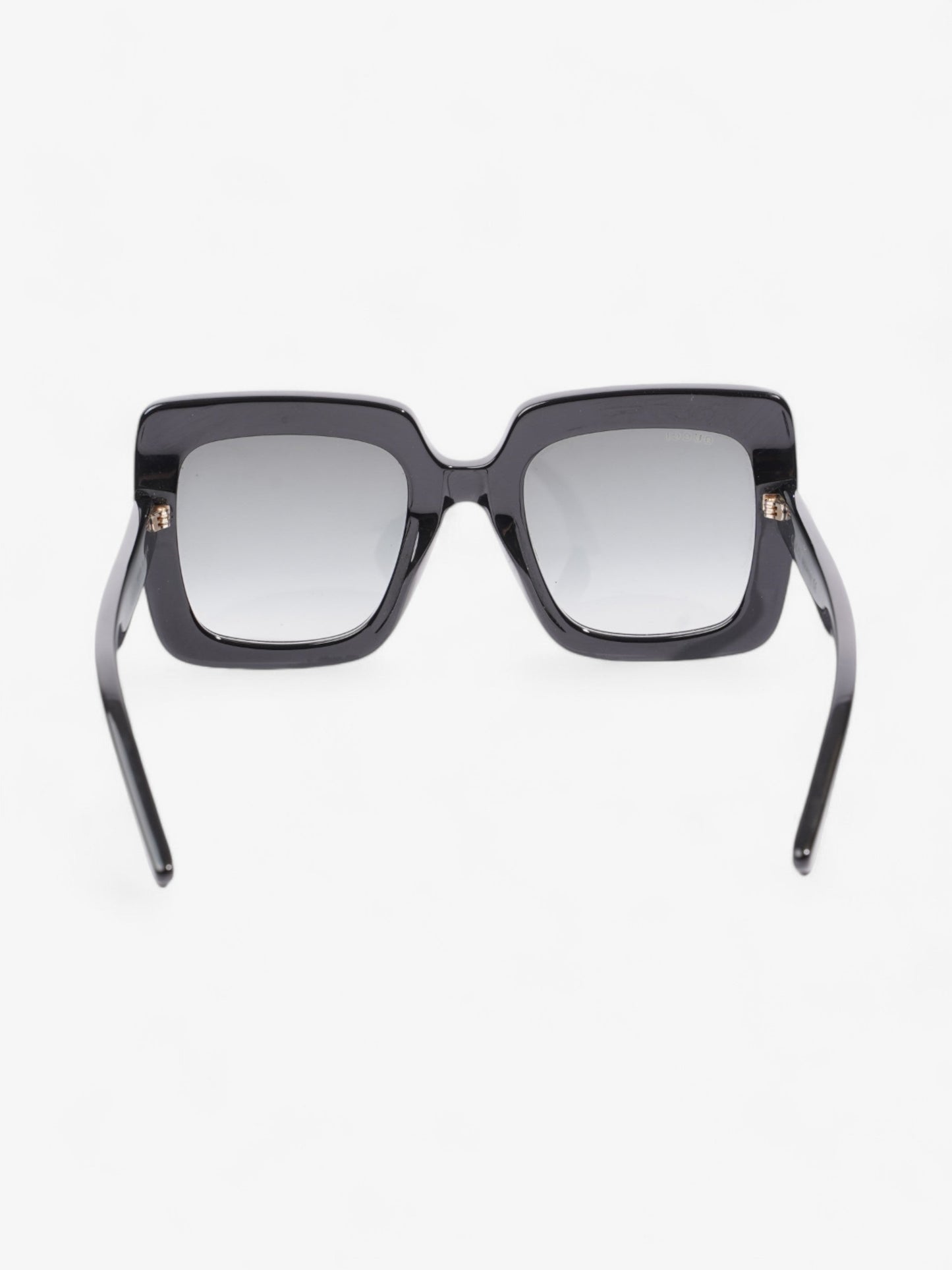 Gucci Oversized Square Sunglasses Black / Gold Acetate 145mm