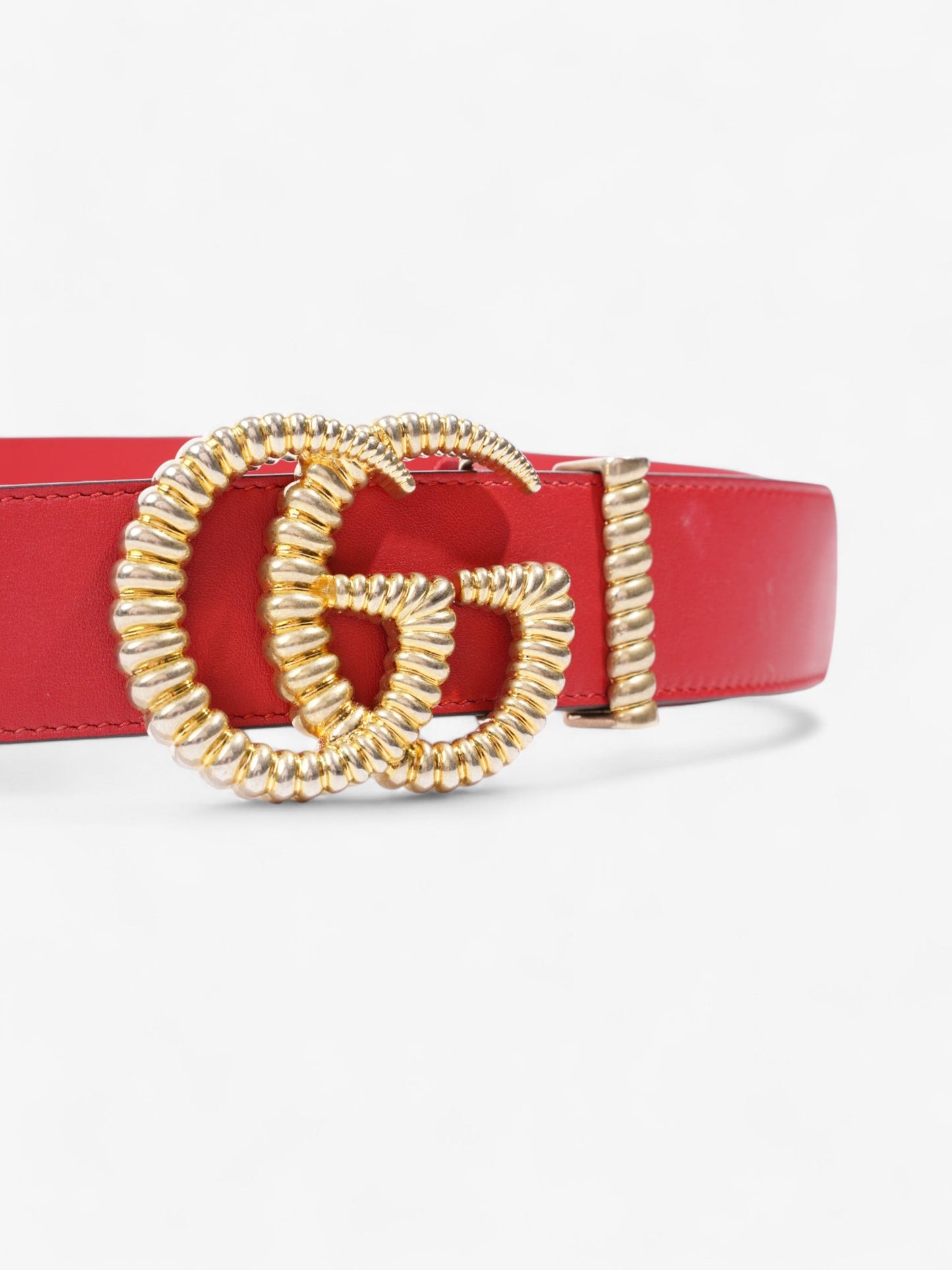 Gucci Torchon GG Marmont Belt Red / Gold Leather 90cm / 36"