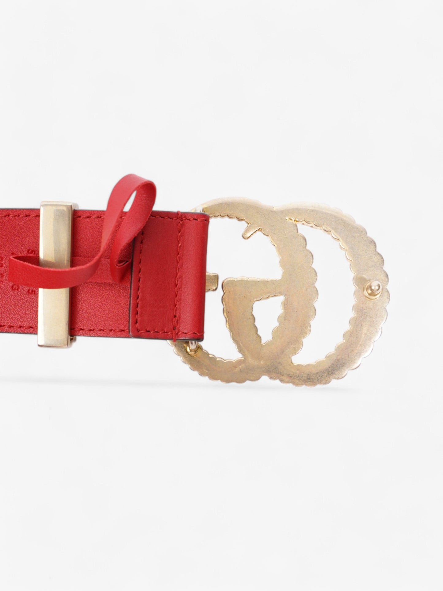 Gucci Torchon GG Marmont Belt Red / Gold Leather 90cm / 36"