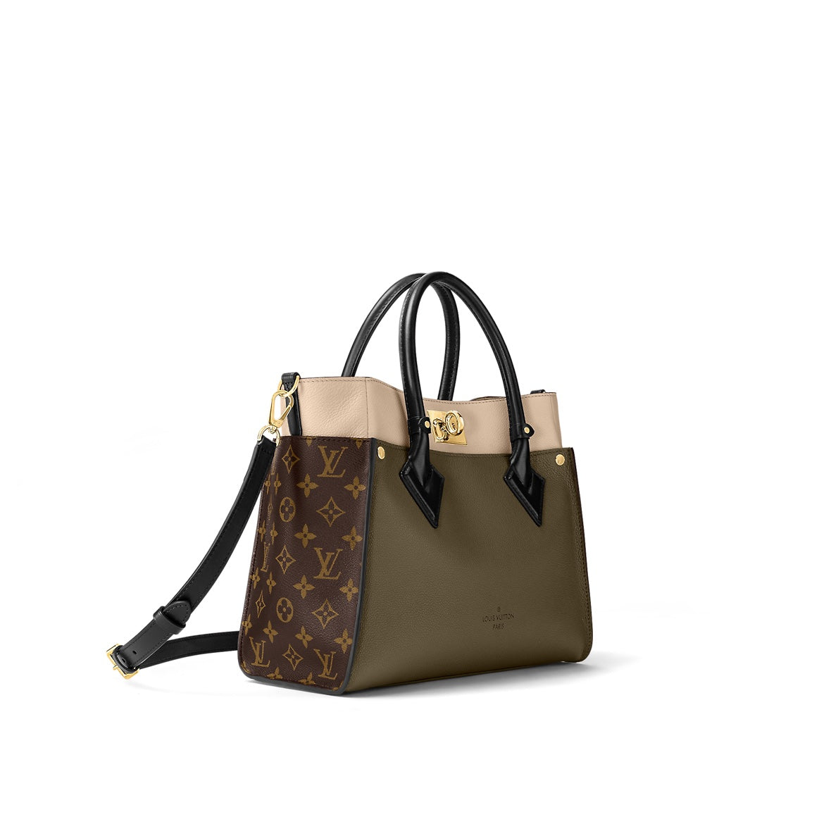 LOUIS VUITTON CALFSKIN MONOGRAM ON MY SIDE MM TOTE BAG