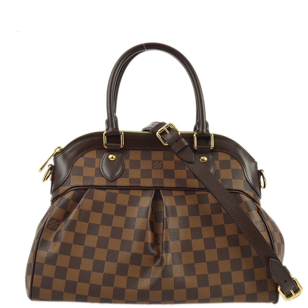 LOUIS VUITTON DAMIER EBENE TREVI PM SATCHEL BAG