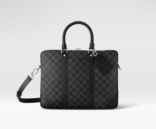 LOUIS VUITTON DAMIER GRAPHITE PORTE DOCUMENTS VOYAGE PM BAG