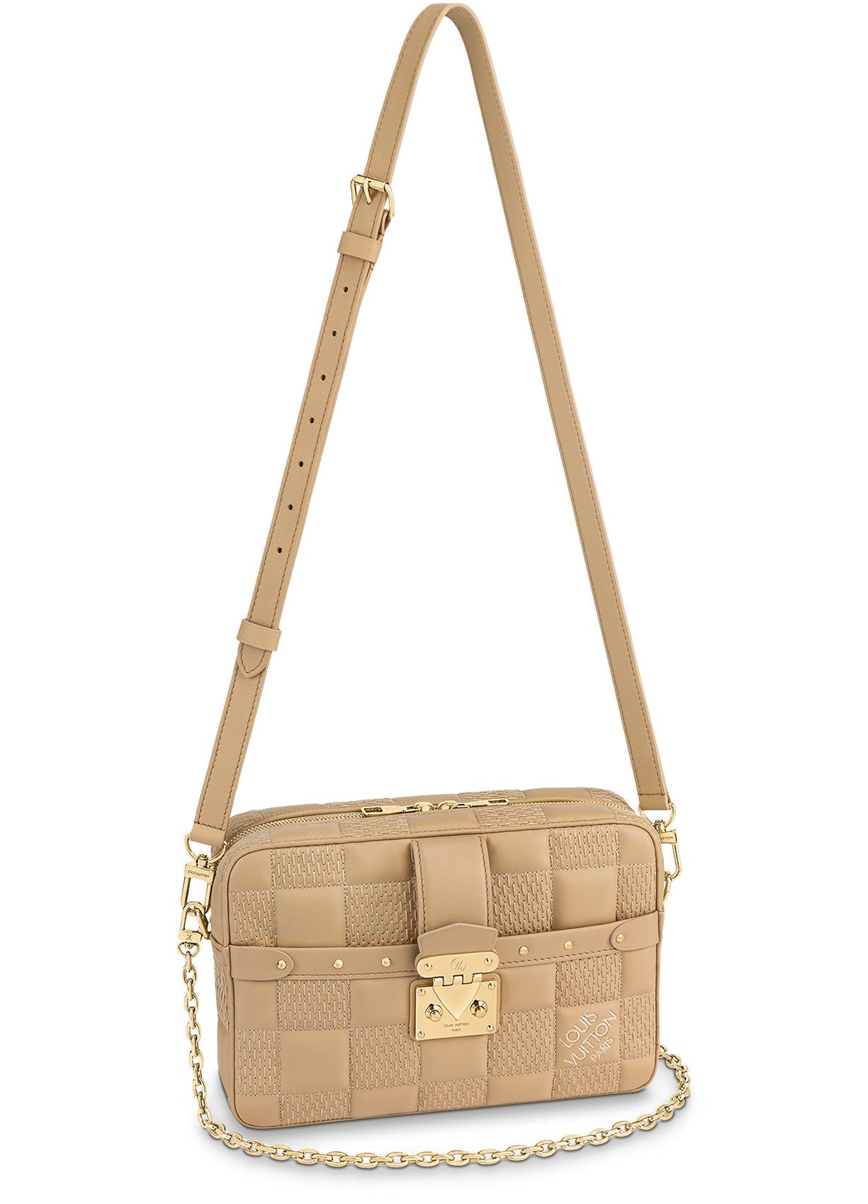 LOUIS VUITTON DAMIER LAMBSKIN TROCA MM CROSSBODY BAG