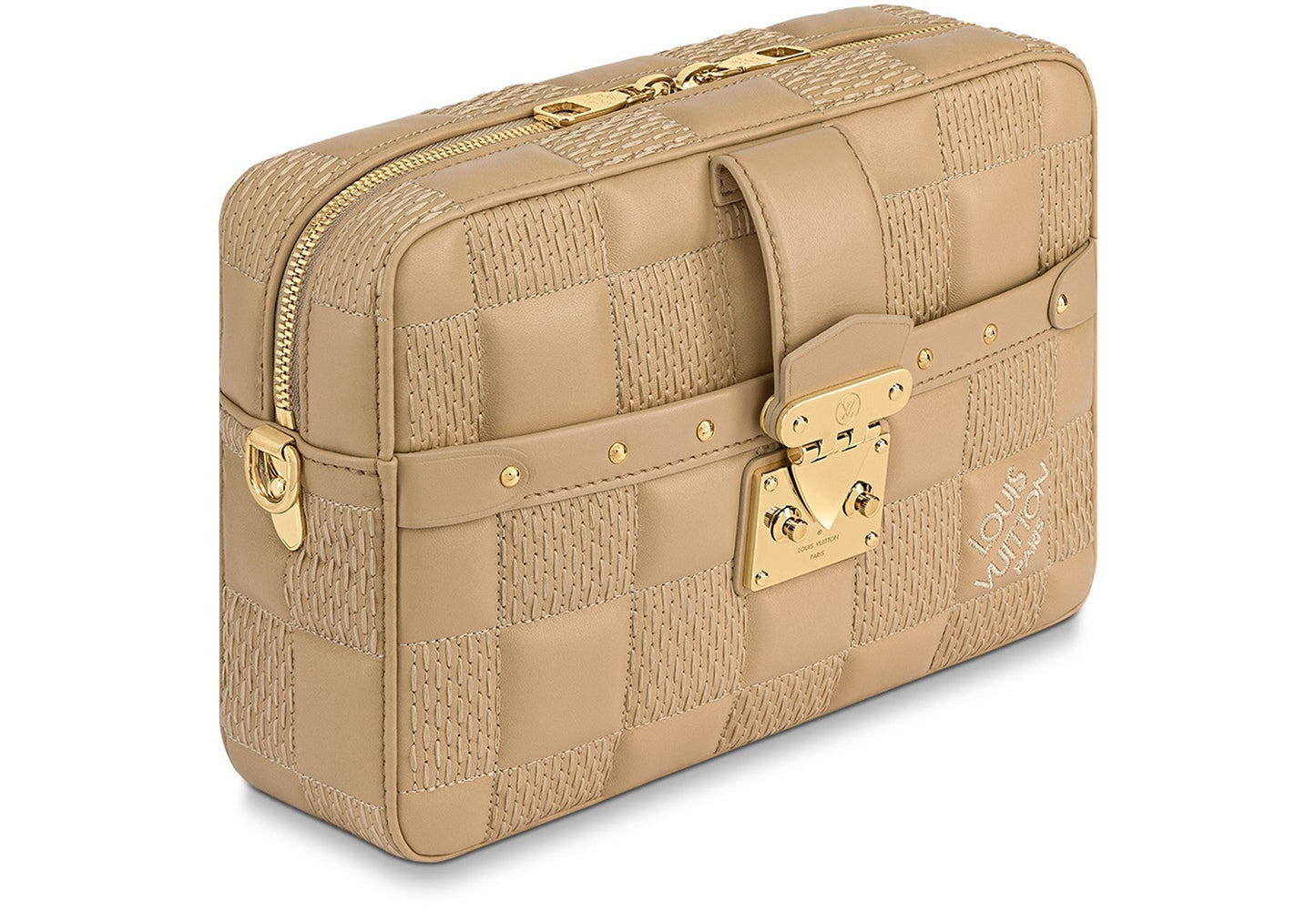 LOUIS VUITTON DAMIER LAMBSKIN TROCA MM CROSSBODY BAG