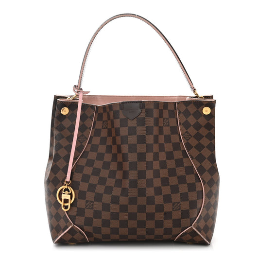 LOUIS VUITTON DAMIER EBENE CAISSA HOBO BAG ROSE BALLERINE