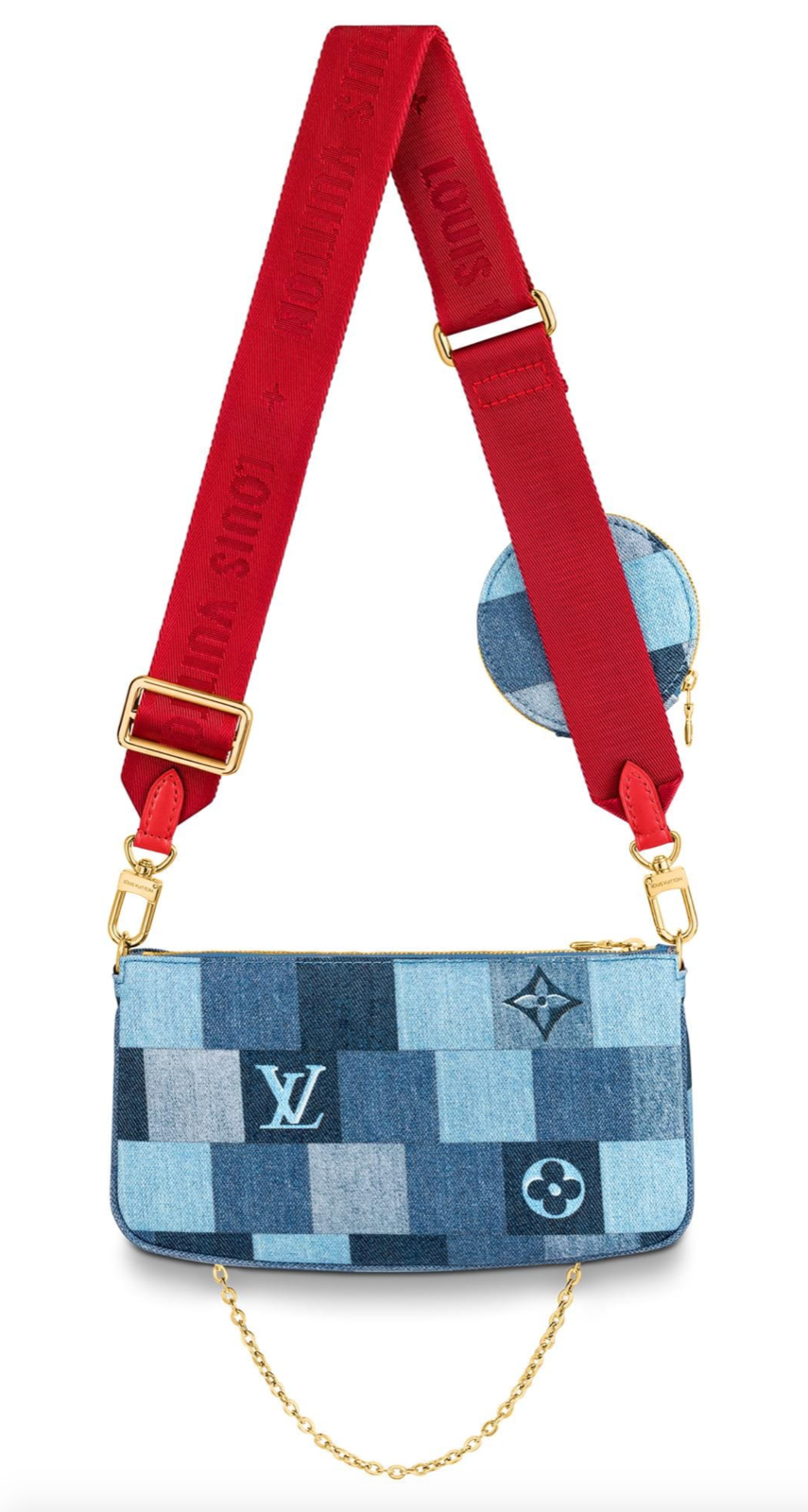 LOUIS VUITTON DENIM DAMIER MONOGRAM PATCHWORK MULTI POCHETTE