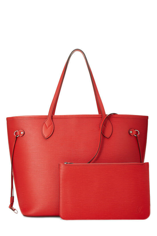 LOUIS VUITTON EPI LEATHER NEVERFULL MM TOTE BAG WITH POUCH