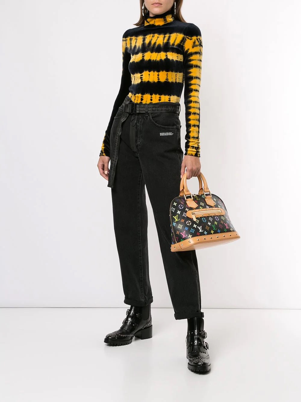 LOUIS VUITTON MULTICOLOR MONOGRAM ALMA BAG NOIR