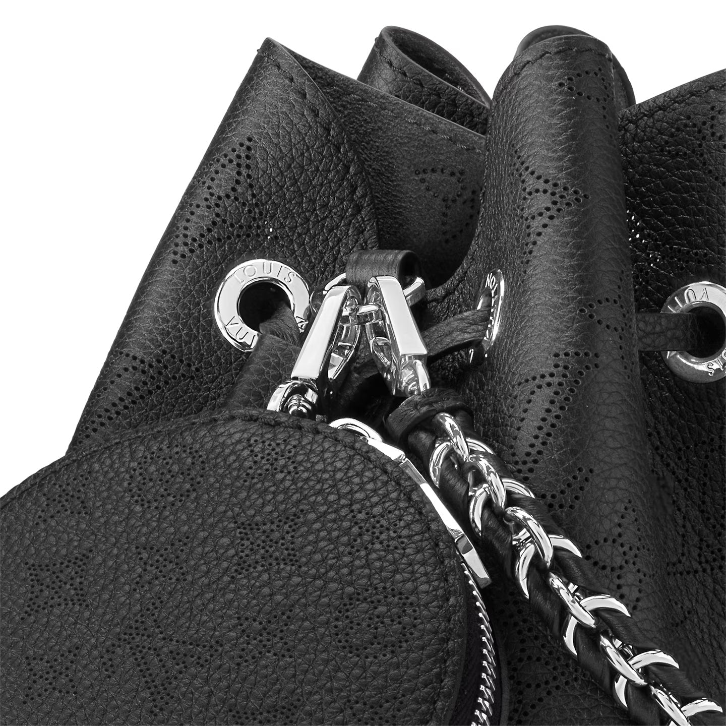 LOUIS VUITTON MAHINA LEATHER BELLA BUCKET BAG