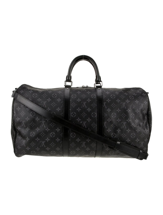LOUIS VUITTON MONOGRAM ECLIPSE KEEPALL BANDOULIÈRE 55 BAG