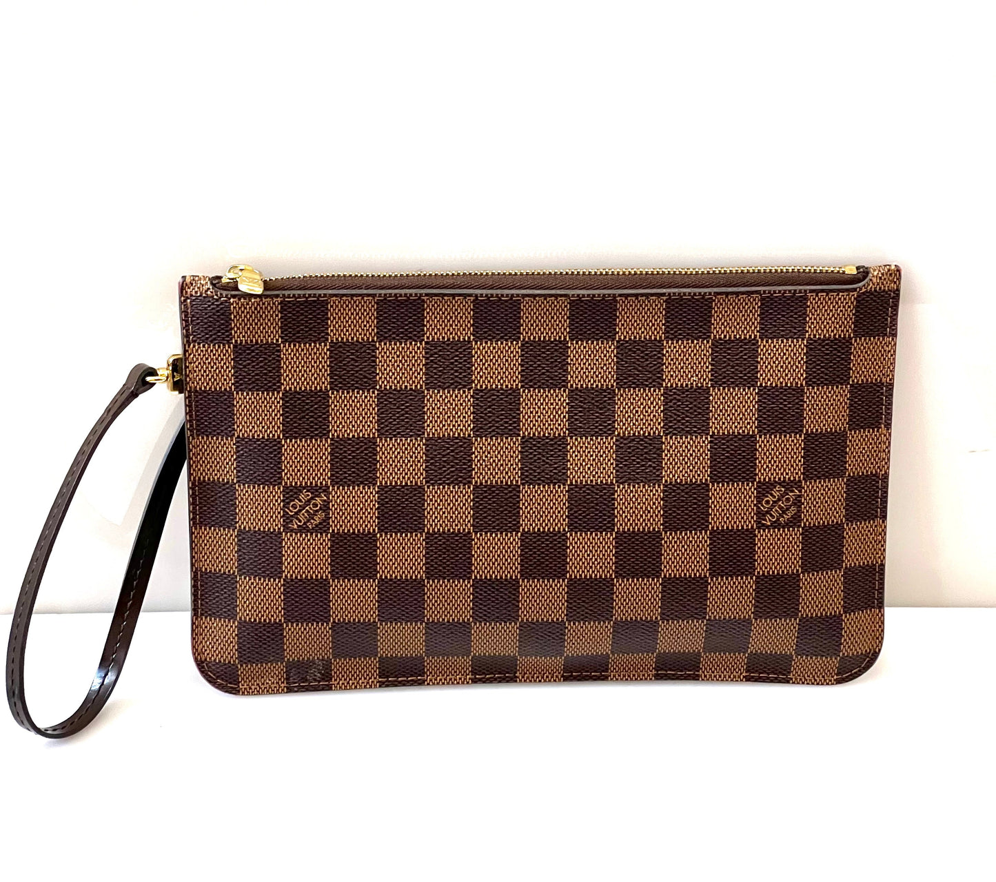 LOUIS VUITTON DAMIER EBENE NEVERFULL MM GM POCHETTE