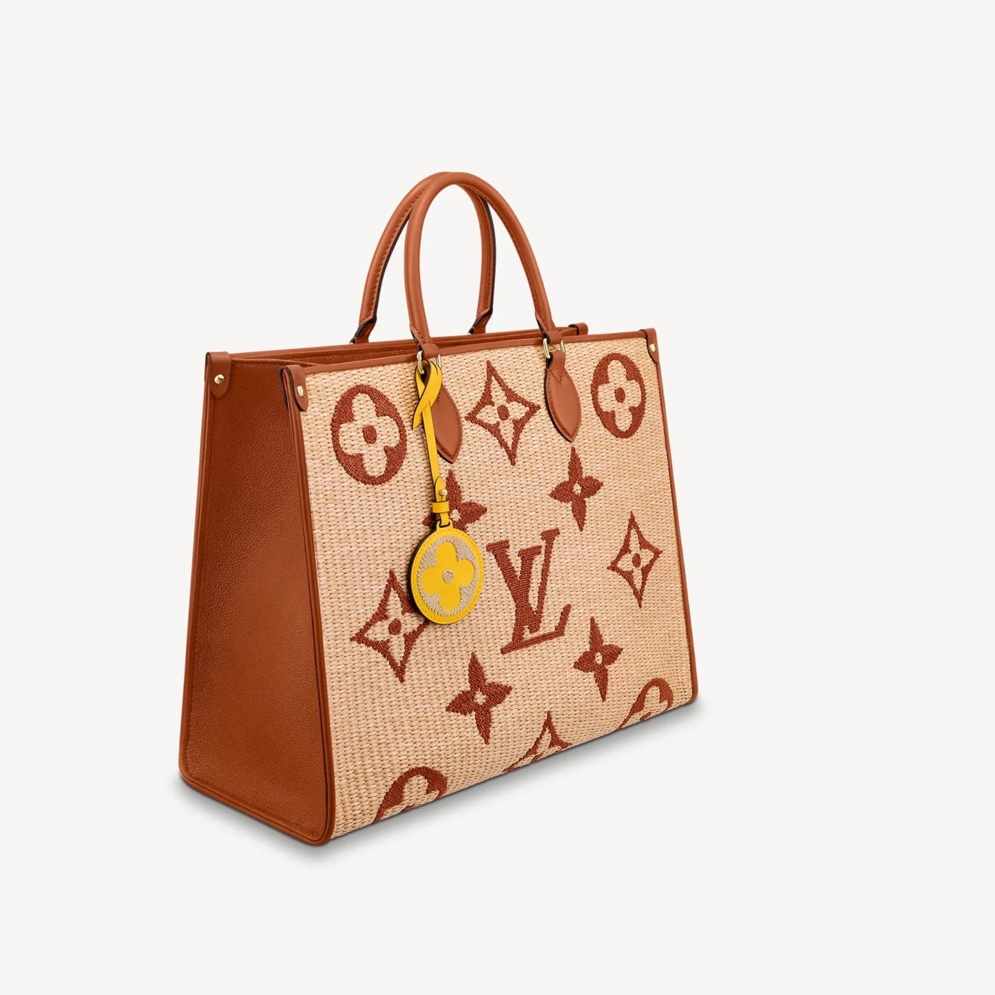 LOUIS VUITTON LIMITED EDITION GIANT MONOGRAM RAFFIA CALFSKIN ONTHEGO GM BAG