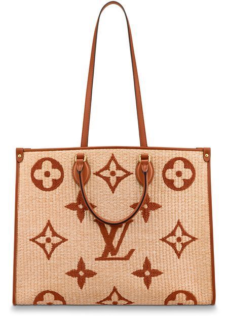 LOUIS VUITTON LIMITED EDITION GIANT MONOGRAM RAFFIA CALFSKIN ONTHEGO GM BAG
