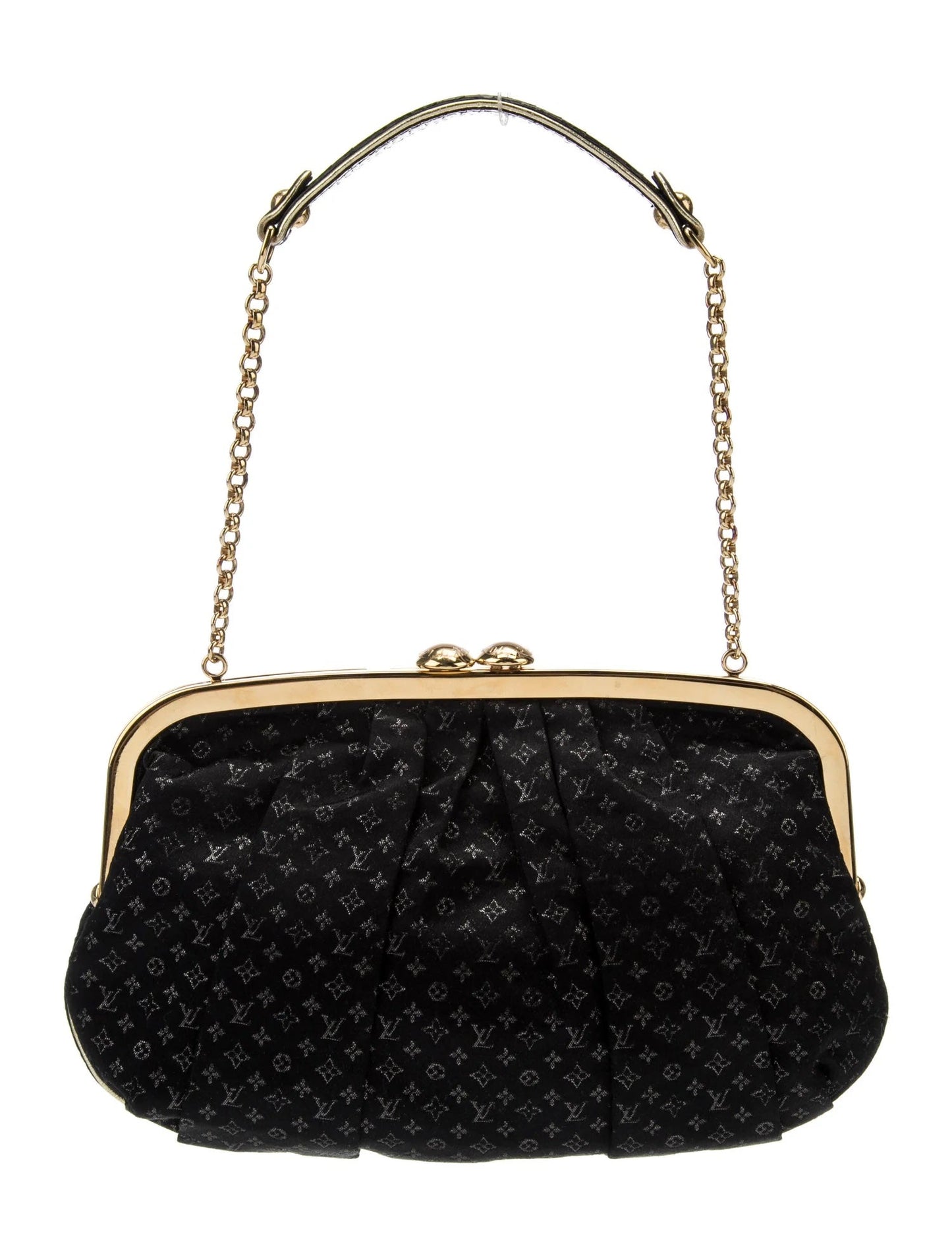 LOUIS VUITTON SATIN MONOGRAM AUMONIERE CLUTCH BAG