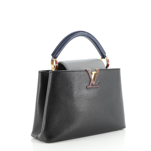 LOUIS VUITTON CAPUCINES TAURILLON  LEATHER PM TRI-COLOR HANDBAG