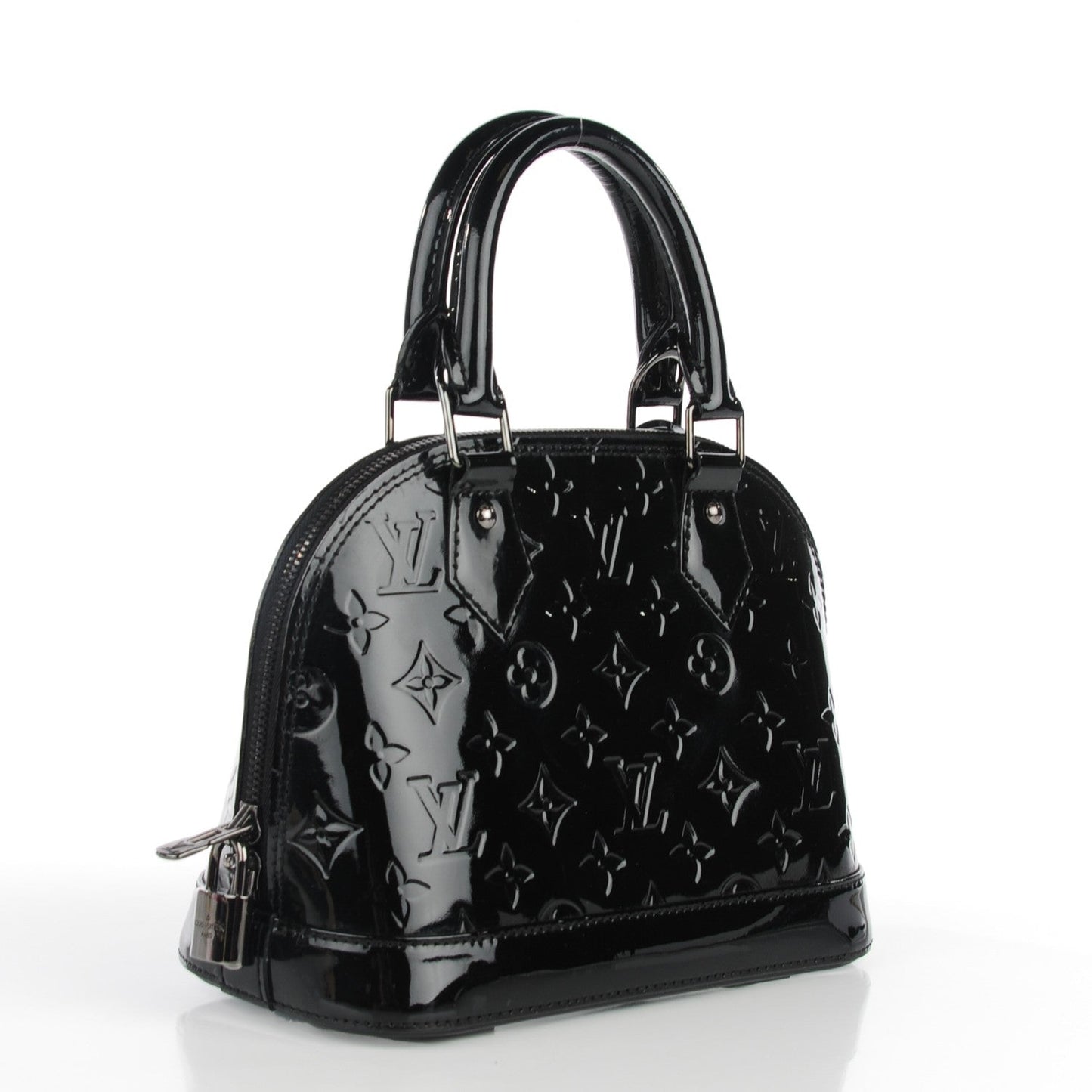 LOUIS VUITTON VERNIS ALMA BB HANDBAG NOIR MAGNETIQUE