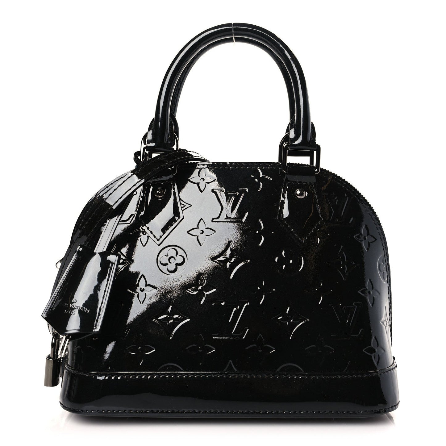 LOUIS VUITTON VERNIS ALMA BB HANDBAG NOIR MAGNETIQUE