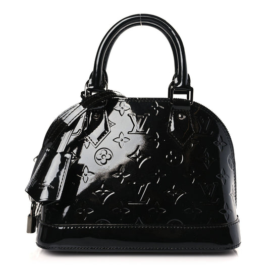 LOUIS VUITTON VERNIS ALMA BB HANDBAG NOIR MAGNETIQUE