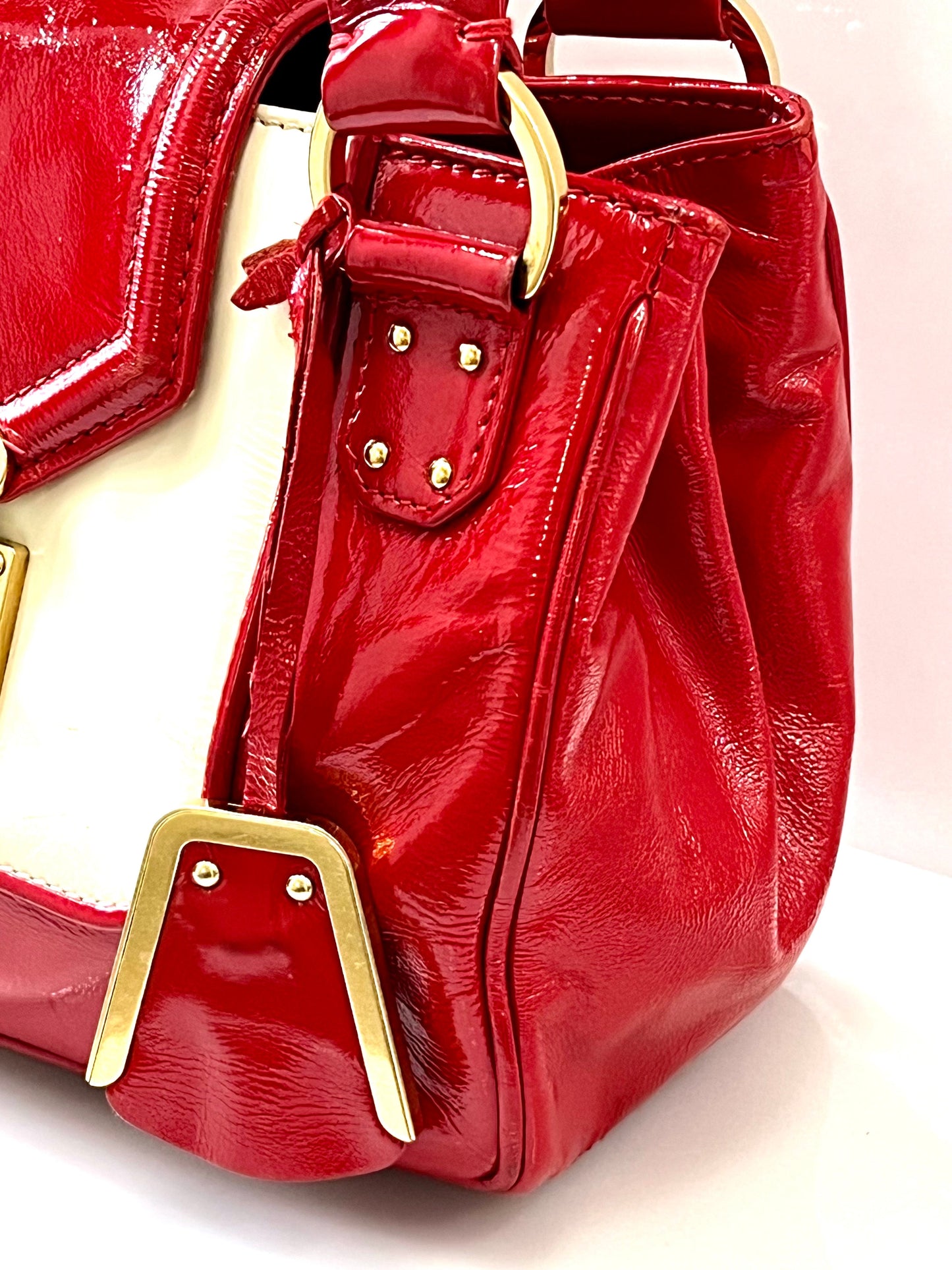 LOUIS VUITTON VERNIS LEATHER CRUISE SAC BICOLOR HANDBAG