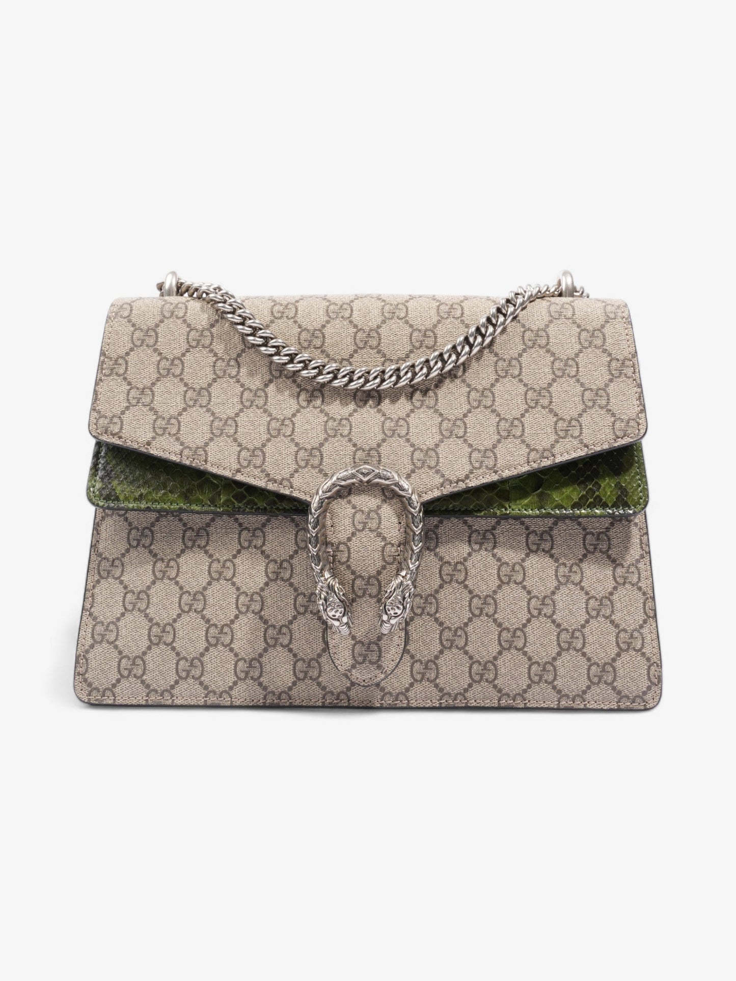 Gucci Dionysus Supreme / Green Python Coated Canvas Medium