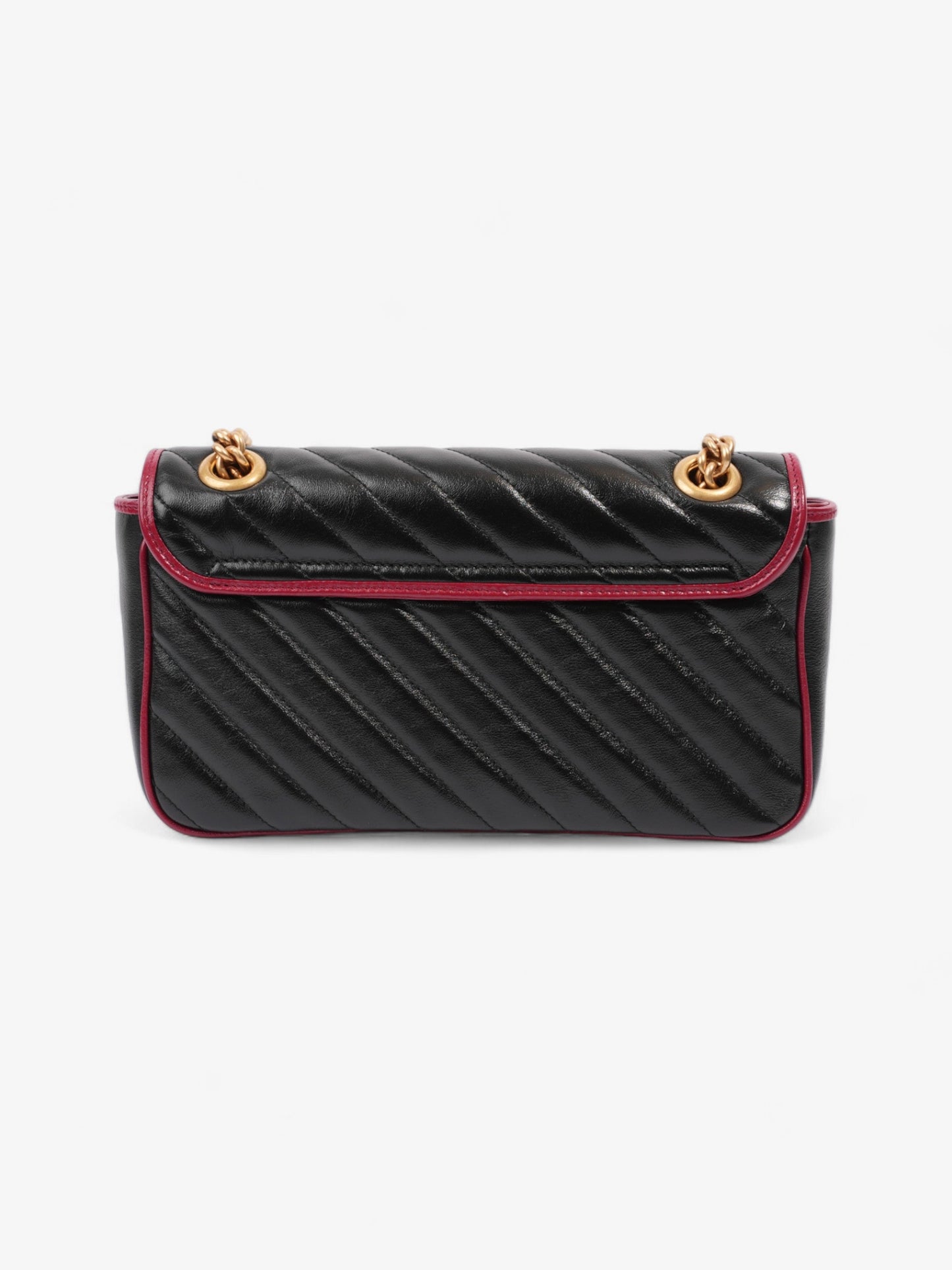 Gucci GG Marmont Flap Black / Red Leather Small