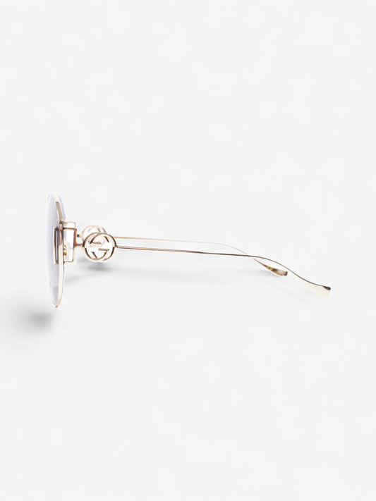 Gucci Interlocking G Sunglasses Gold / Black Acetate 140mm