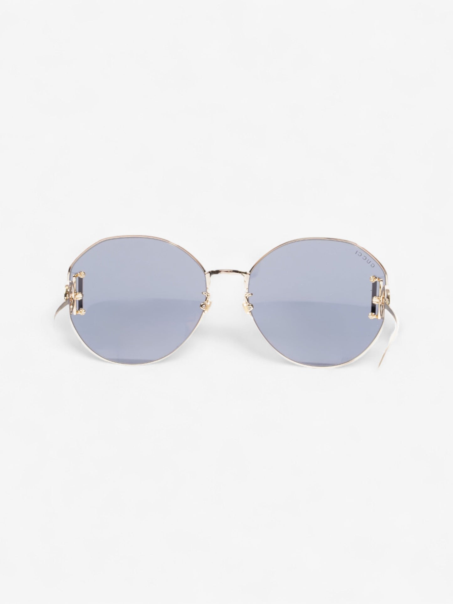 Gucci Interlocking G Sunglasses Gold / Black Acetate 140mm
