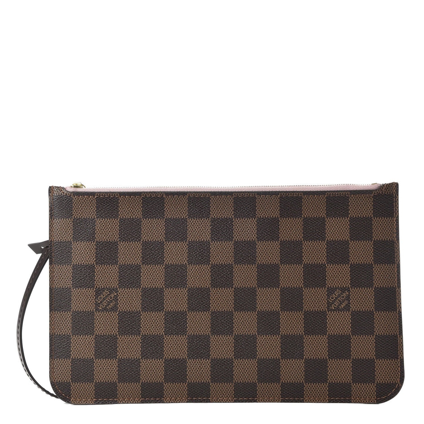 LOUIS VUITTON DAMIER EBENE NEVERFULL MM GM POCHETTE ROSE BALLERINE
