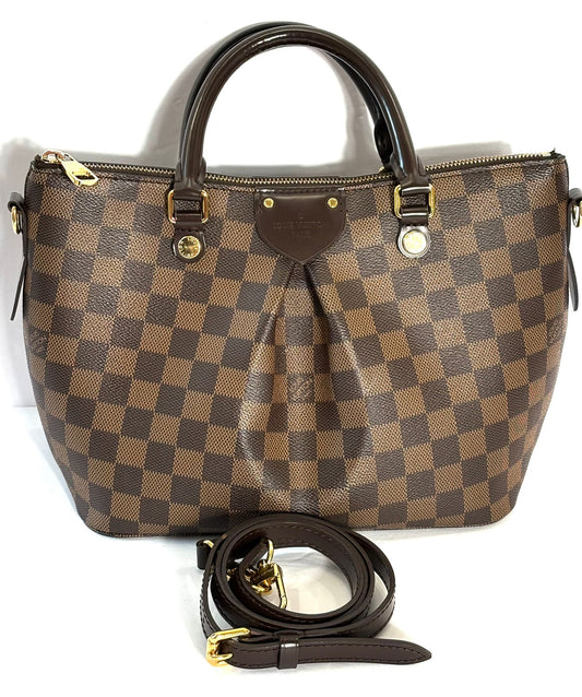 LOUIS VUITTON DAMIER EBENE SIENA PM HANDBAG
