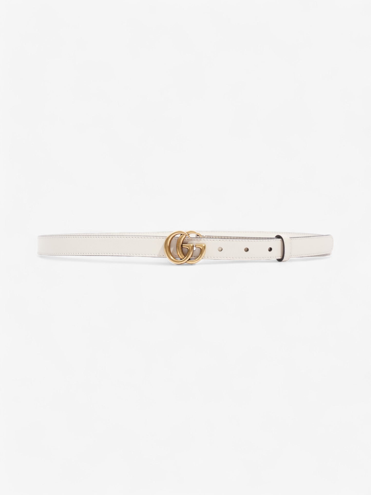 Gucci GG Marmont Thin Belt Cream / Gold Leather 85cm / 34"