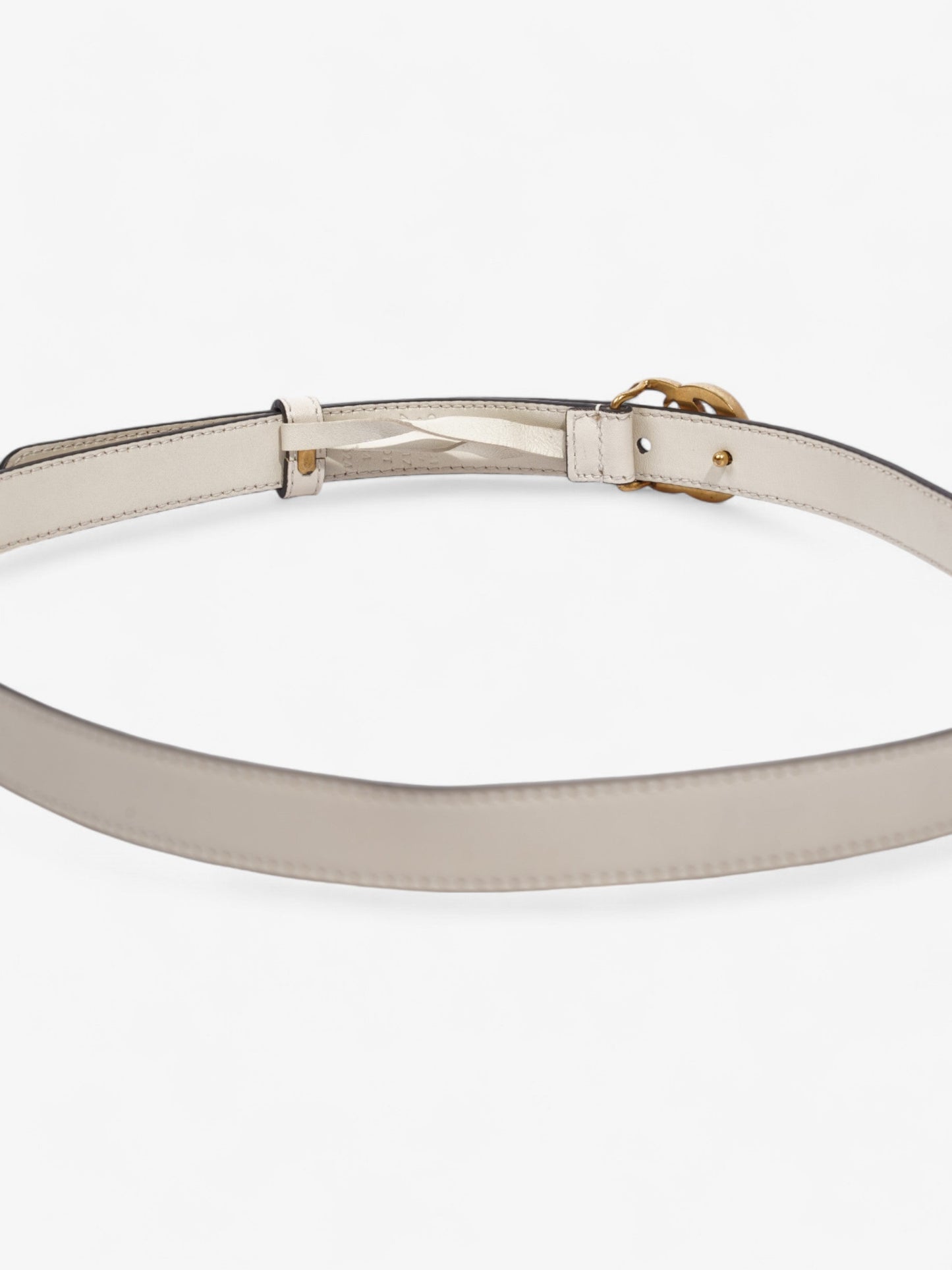 Gucci GG Marmont Thin Belt Cream / Gold Leather 85cm / 34"