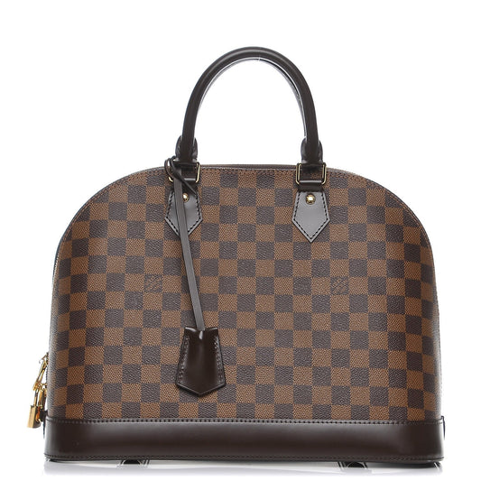 LOUIS VUITTON DAMIER EBENE ALMA MM HANDBAG