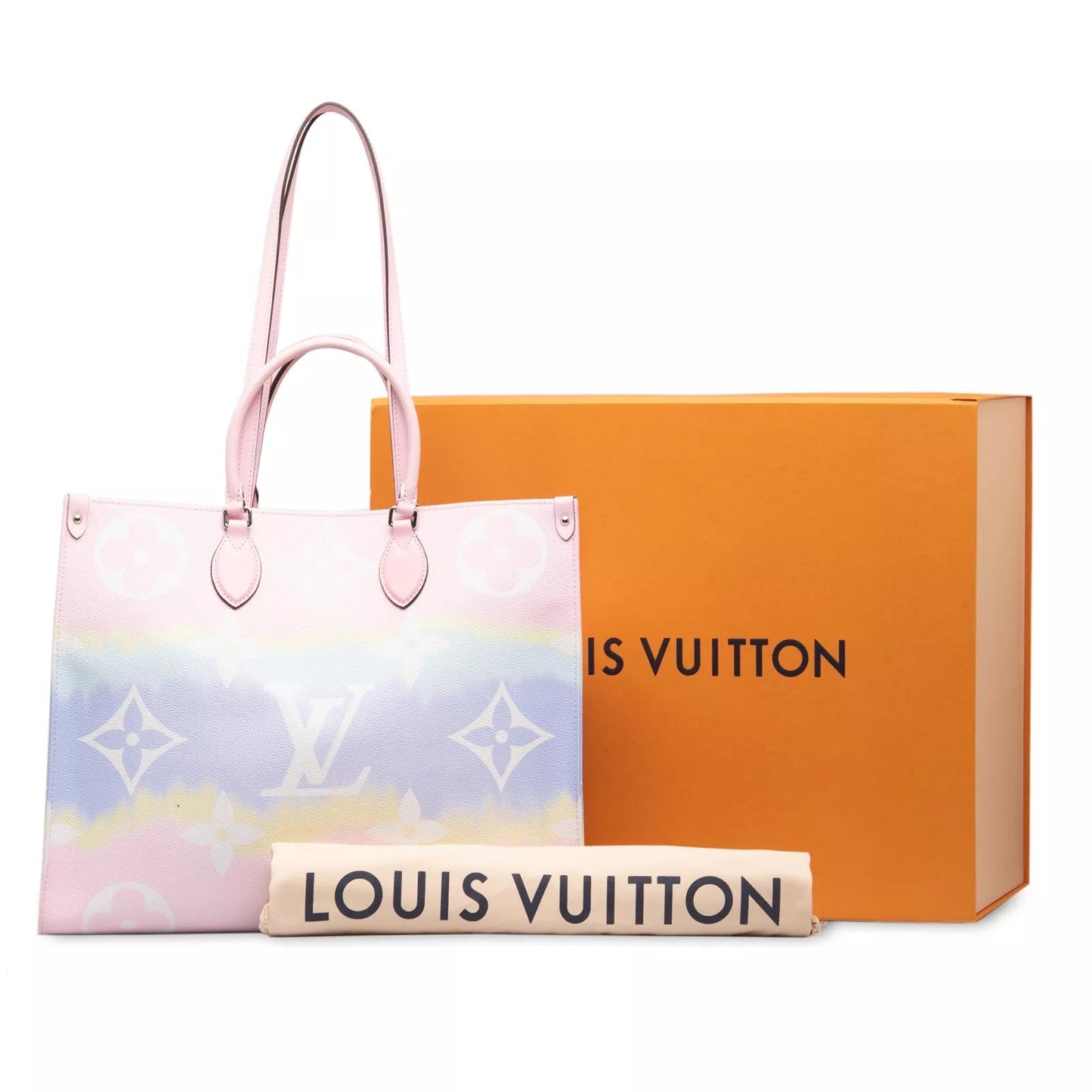 LOUIS VUITTON GIANT MONOGRAM ESCALE ONTHEGO GM TOTE IN PASTEL